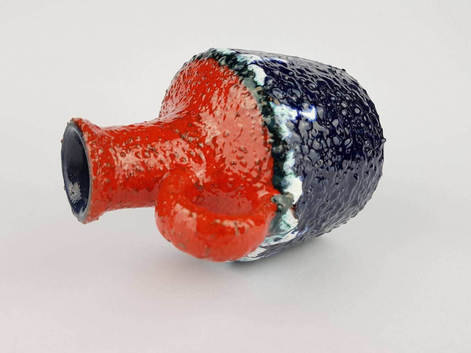 Vintage Marei Keramik Majolikafabrik Rheinbach Handled Fat Lava Vase 1970s West German Pottery 4300 photo 75.0