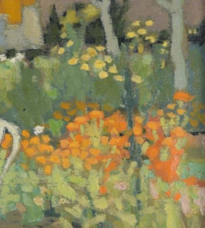 Michel Dureuil La Table Du Jardin Garden Table With A Black Cat Oil Painting By Michel Dureuil photo 1580.0