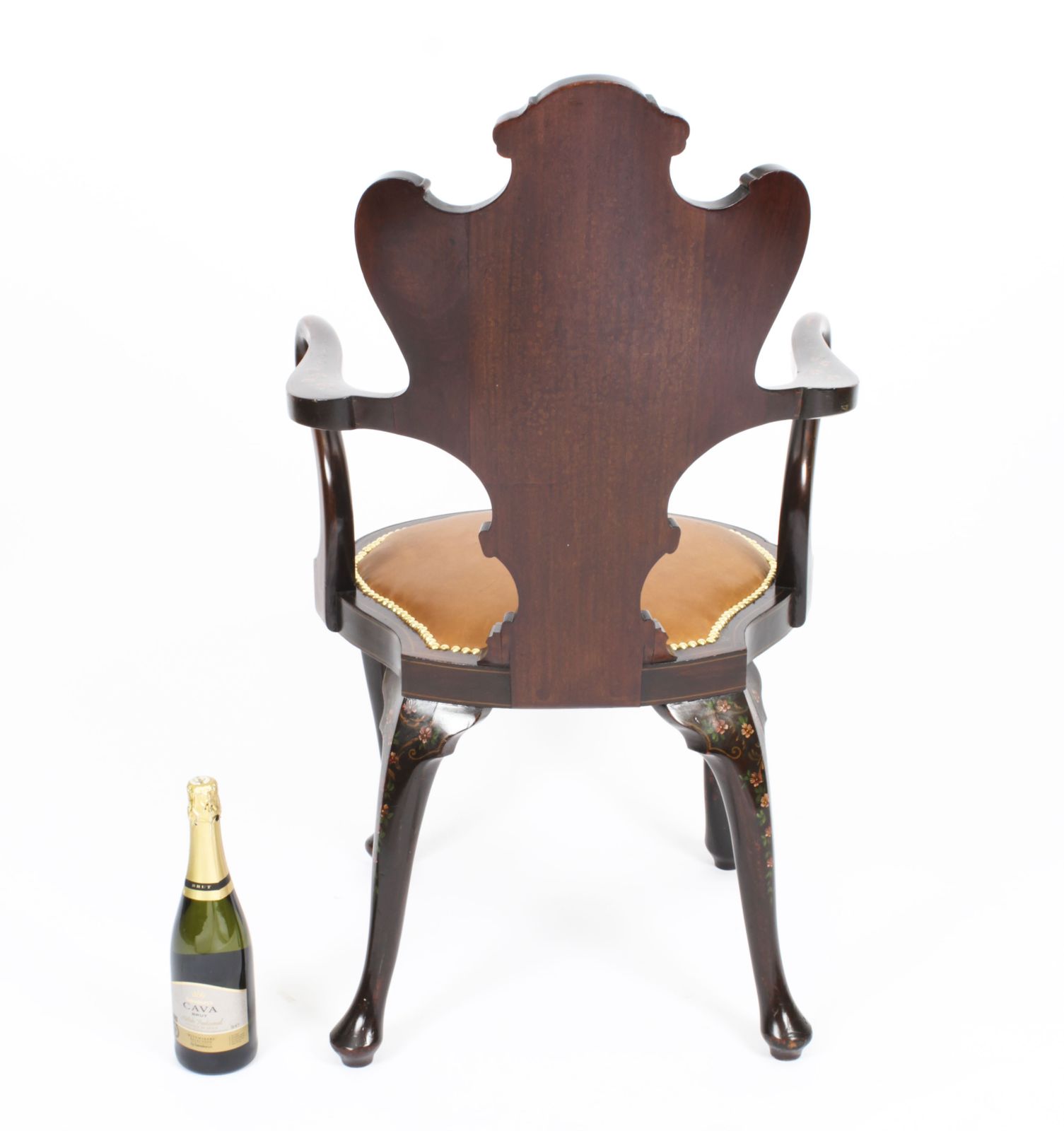photo buy Antique French Vernis Martin Salon Open Armchair Druce & Co 19th Century