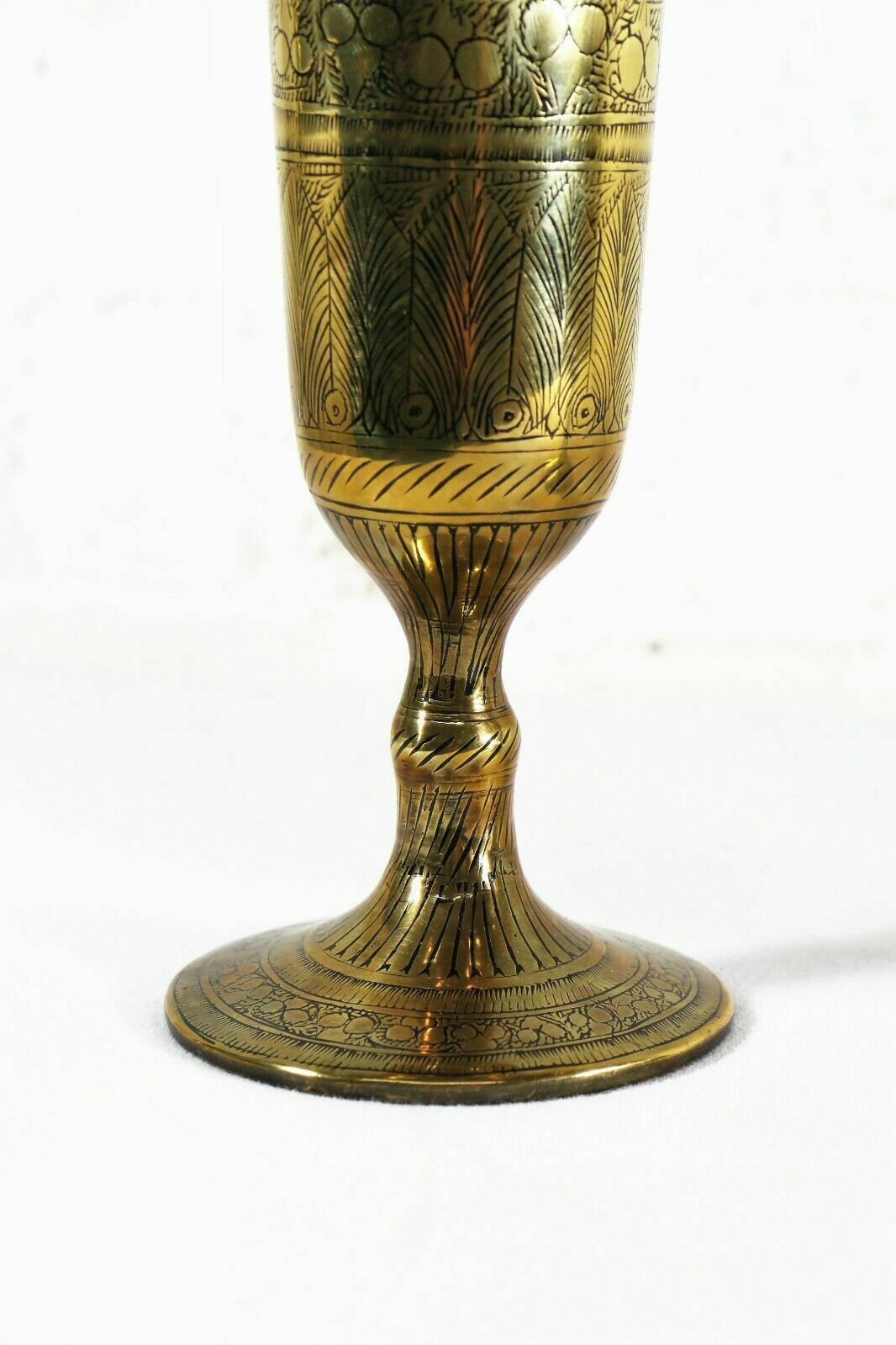 photo furniture Antique Indian Brass Vases Mixed Set Of 4 Bronze Patina Bells