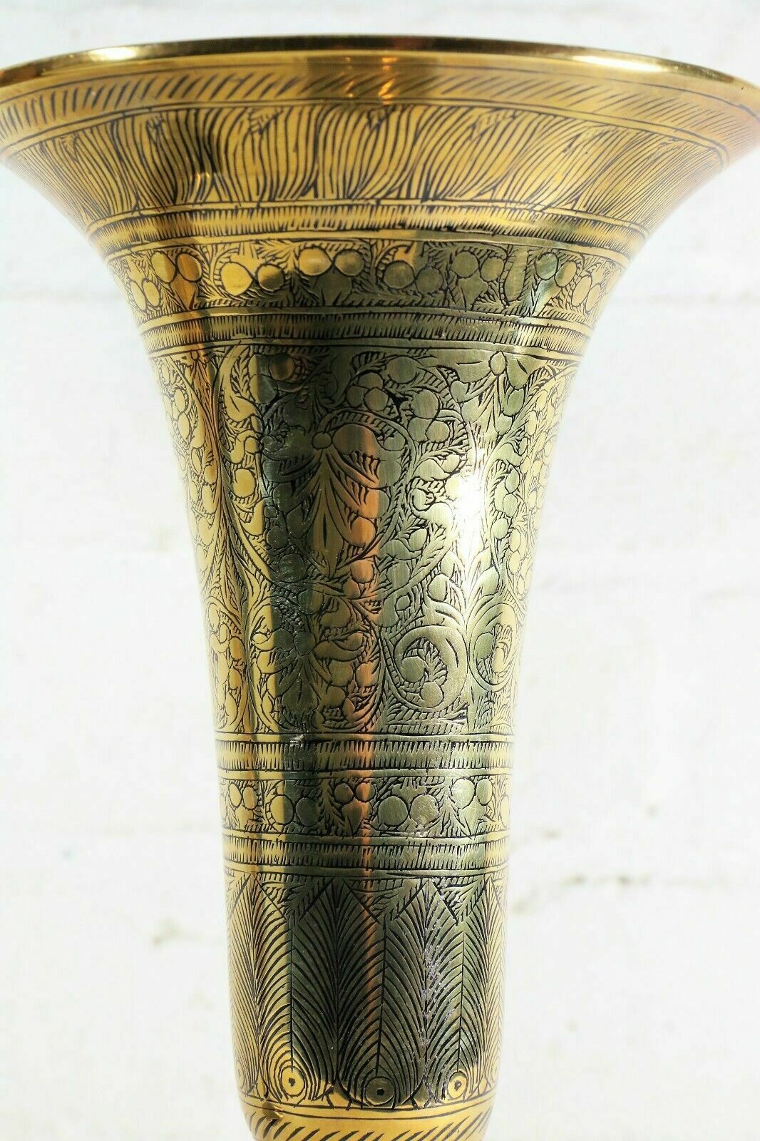 Home Decor Antique Indian Brass Vases Mixed Set Of 4 Bronze Patina Bells photo