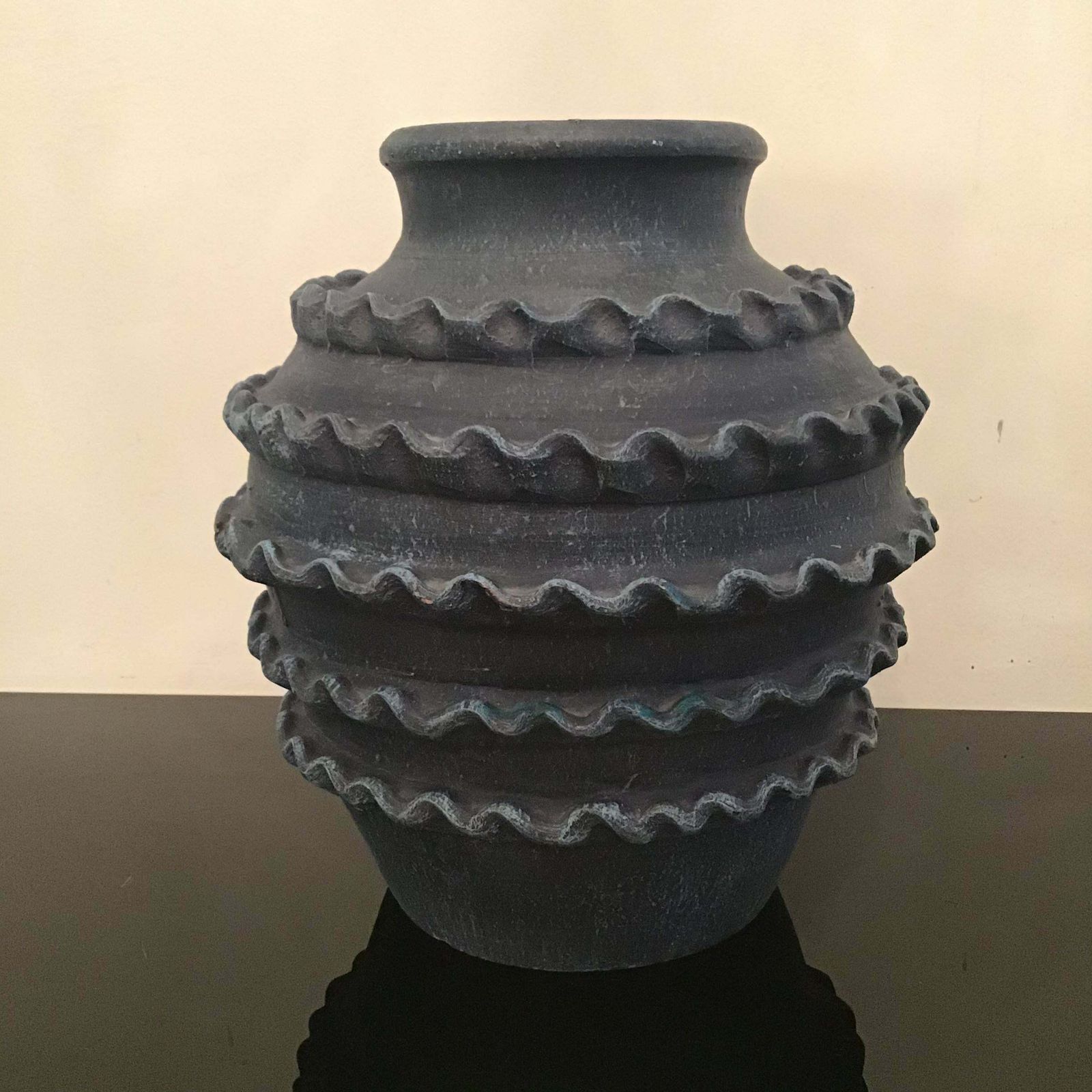 Vase "Terraglia Blu" Arlecchino Nello Stile Di Gio Ponti 1950 Italy photo furniture