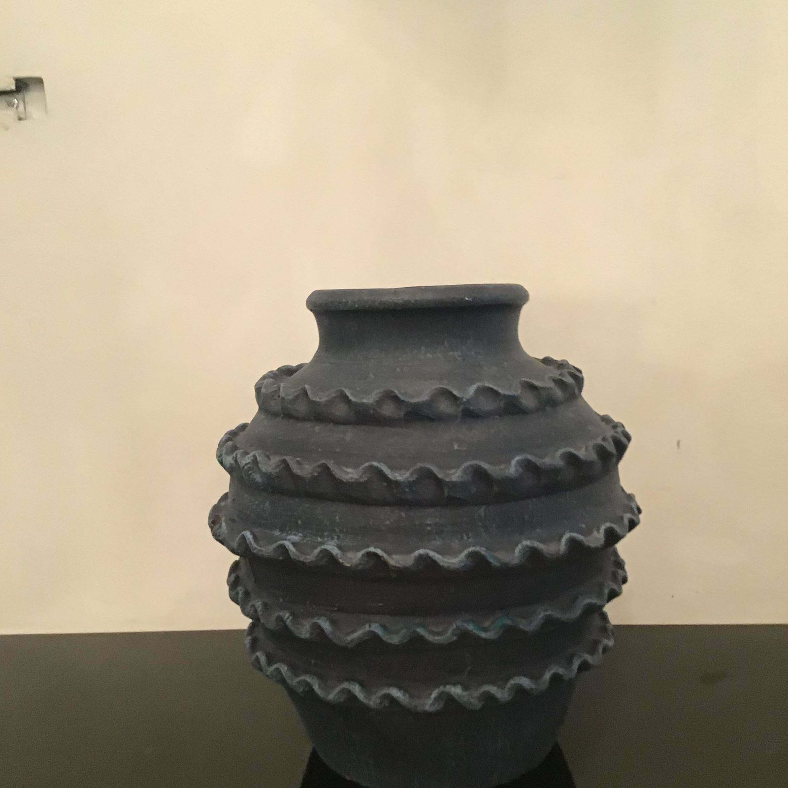 Vase "Terraglia Blu" Arlecchino Nello Stile Di Gio Ponti 1950 Italy photo vintage