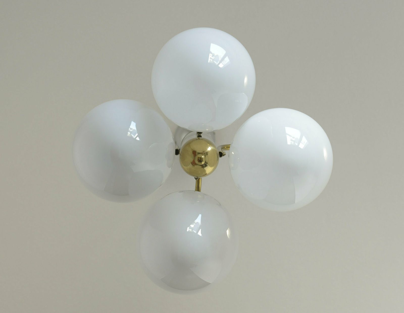 Vintage Pendant Lamp / Art Deco Style Chandelier / Mid Century Modern / Light Fixture 1970s photo vinterior