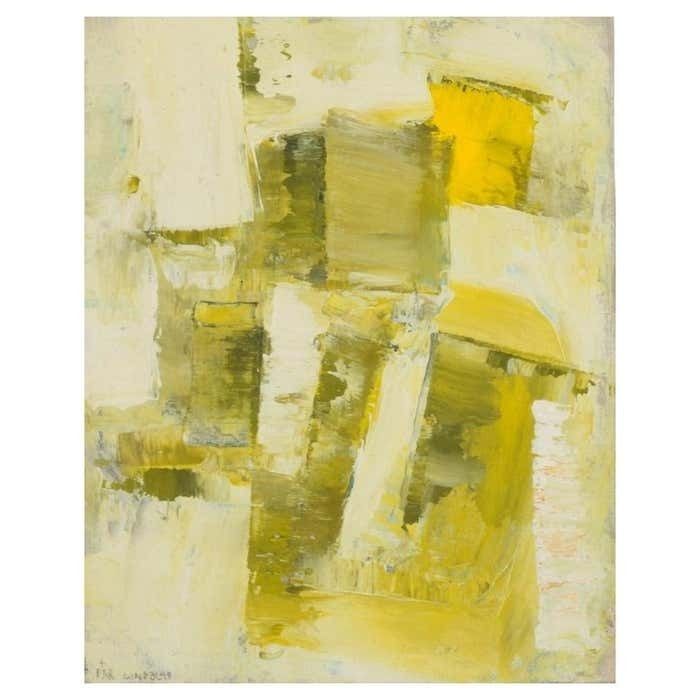 Pär Lindblad (1907 1981), Swedish Artist. Abstract Composition. Oil On Canvas. photo vinterior