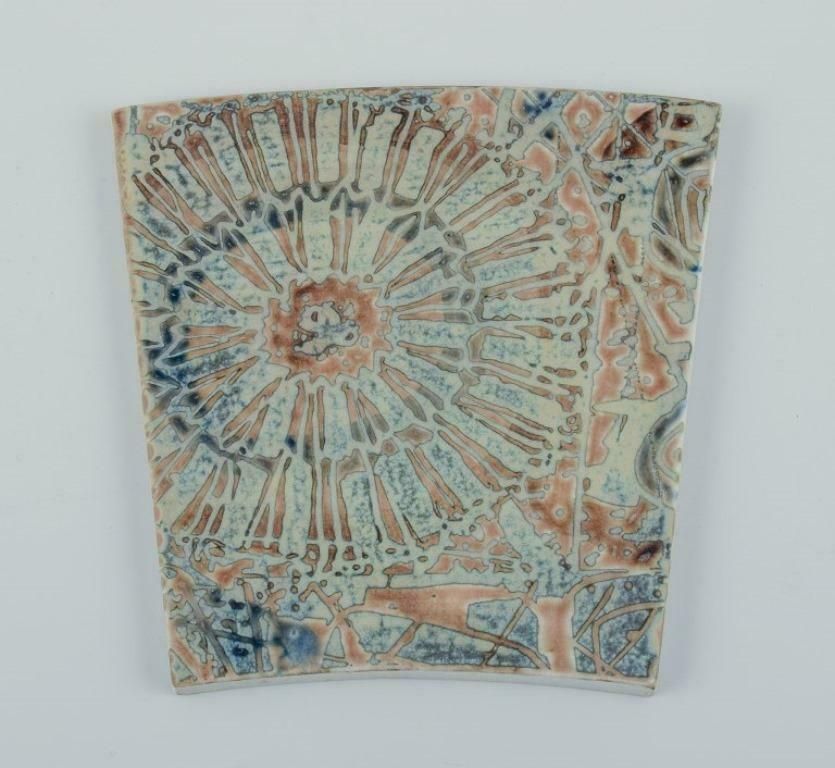Royal Copenhagen, Six Baca Faience Tiles With Patterned Glaze. 1970s photo furniture