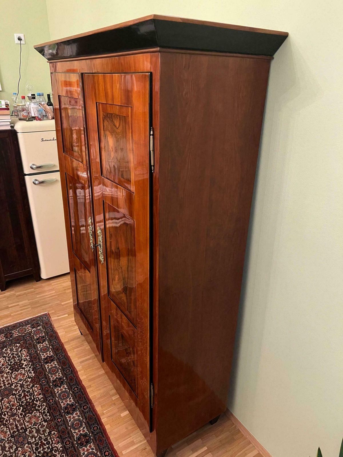 Biedermeier Armoire, Cherry, Walnut, Ebony, Brass, South Germany, Circa 1820 photo Furniture