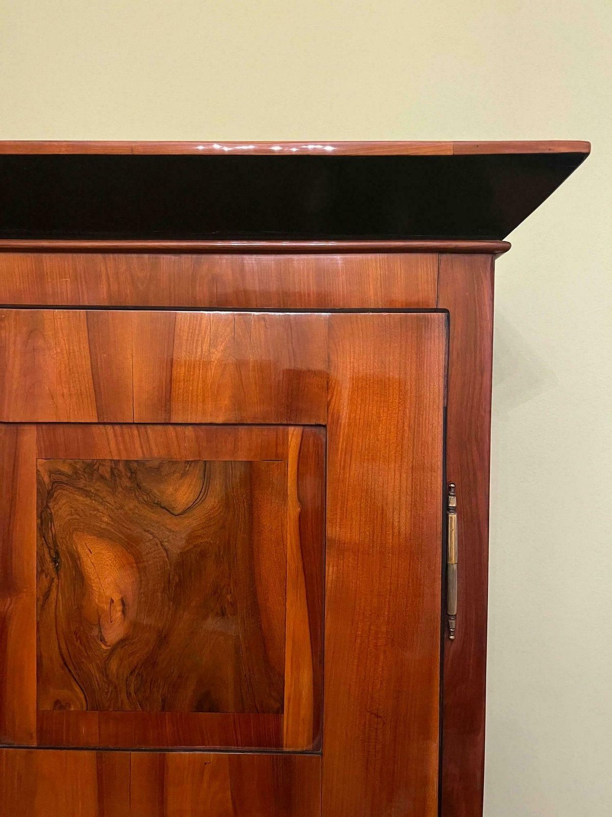 Biedermeier Armoire, Cherry, Walnut, Ebony, Brass, South Germany, Circa 1820 photo vintage