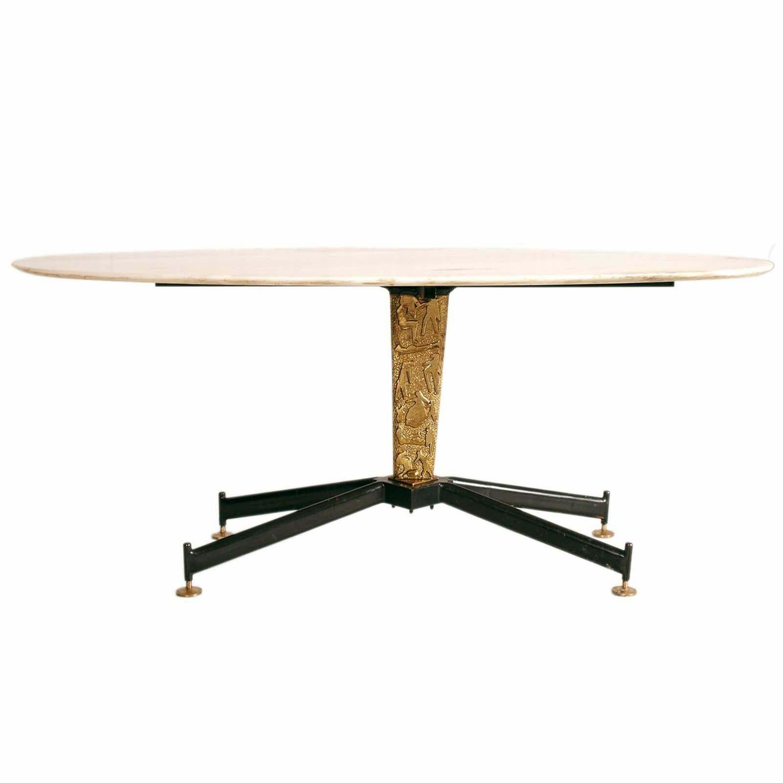 Mid Century Modern Oval Coffee Table By Permanente Mobili Di Cantù photo for sale