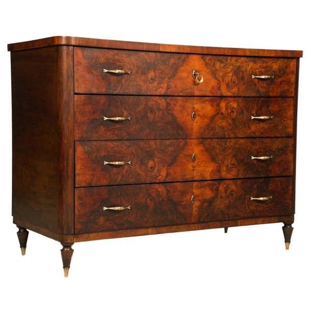 1920s Art Deco Commode By Gaetano Borsani Burl Walnut Wox Polished