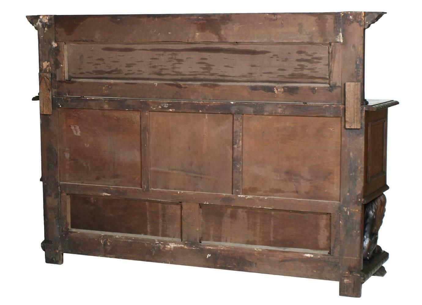 Late 19th Century Hand Carved Walnut Credenza Or Dresser Tuscan Renaissance photo Furniture