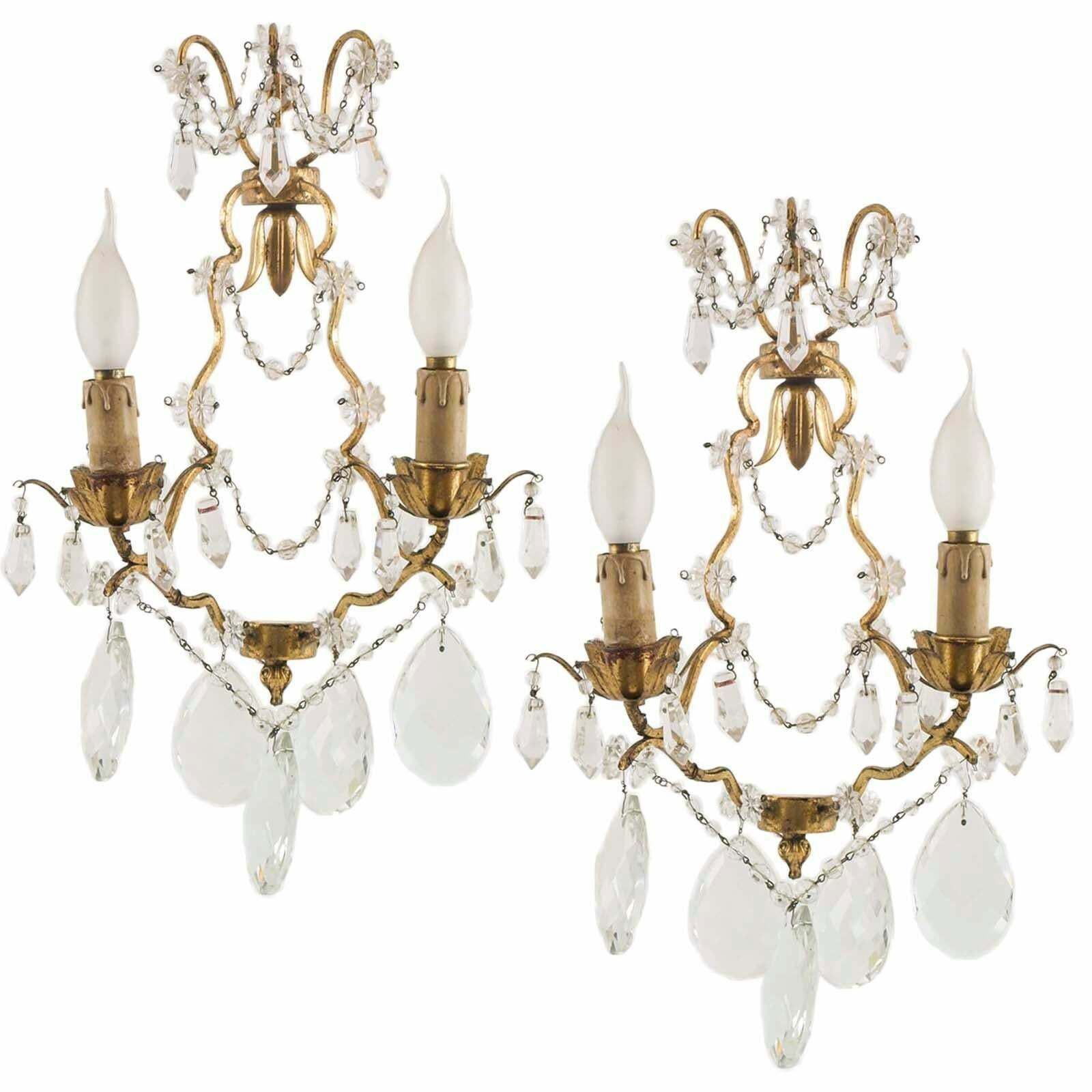 Pair Early 20th Century Maria Teresa Sconce Swarovsky Beaded From Wien photo furniture
