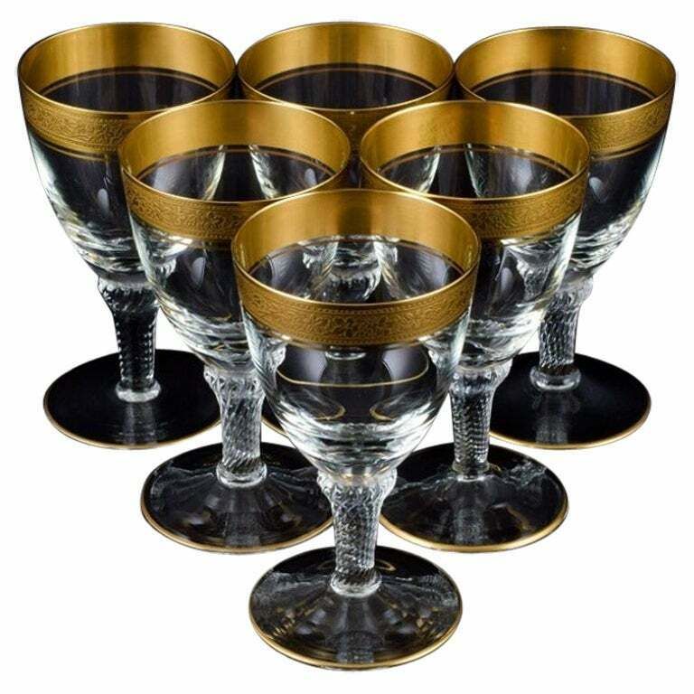 Rimpler Kristall, Zwiesel, Germany, Six Hand Blown Crystal White Wine Glasses photo 394.0