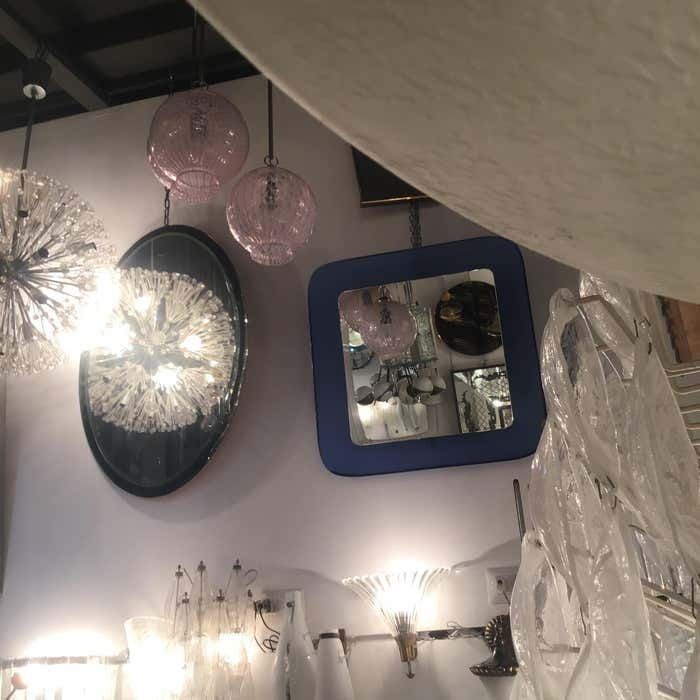 photo furniture Venini Chandelier Filigrana Murano Glass 1950 Italy