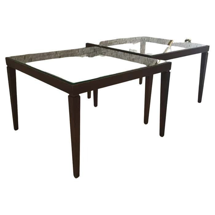Paolo Buffa Couple Coffe Table Brass Wood Glass 1955 Italy
