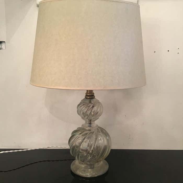 Venini Table Lamp Murano Glass Brass Lampshade 1940 Italy photo furniture