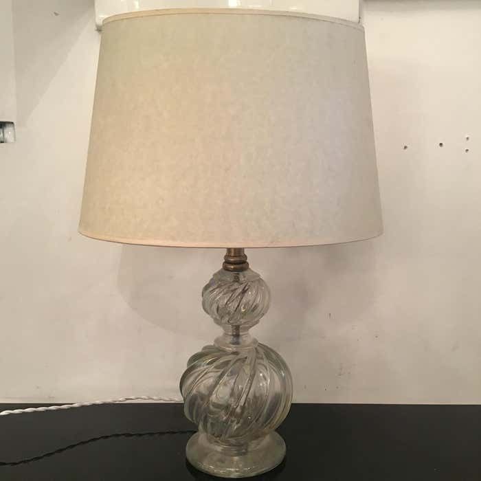 Venini Table Lamp Murano Glass Brass Lampshade 1940 Italy photo Lighting