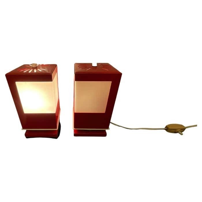 Pair Of Space Age Lamps By Anvia, Pop Art   Holland 1970s