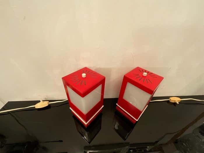 Pair Of Space Age Lamps By Anvia, Pop Art   Holland 1970s photo for sale