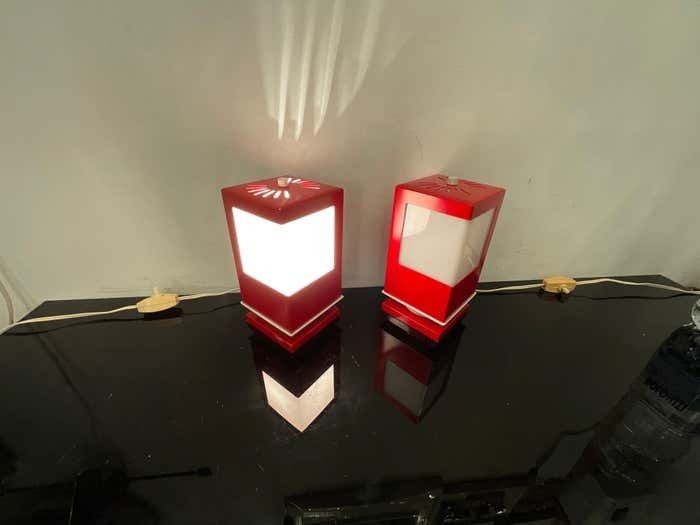 Pair Of Space Age Lamps By Anvia, Pop Art   Holland 1970s photo buy
