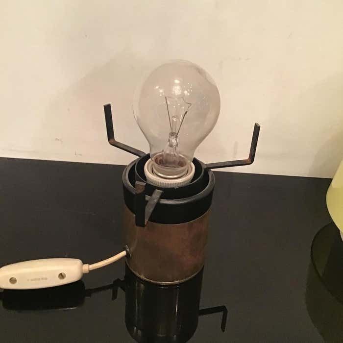 Stilnovo Table Lamp Brass Opaline Glass Plexiglas 1950s Italy photo Lighting