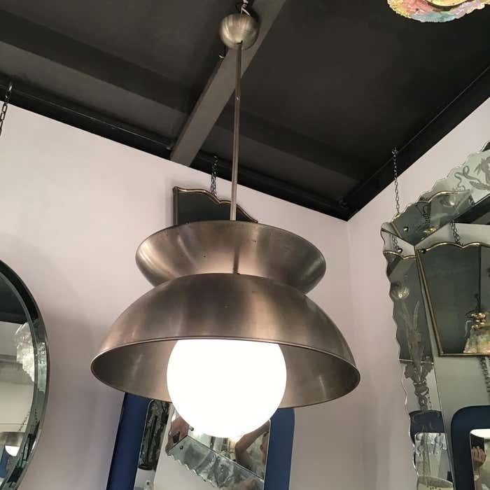 Vico Magistretti "Cetra" Artemide Chandelier Metal Chrome Glass 1960 Italy photo furniture