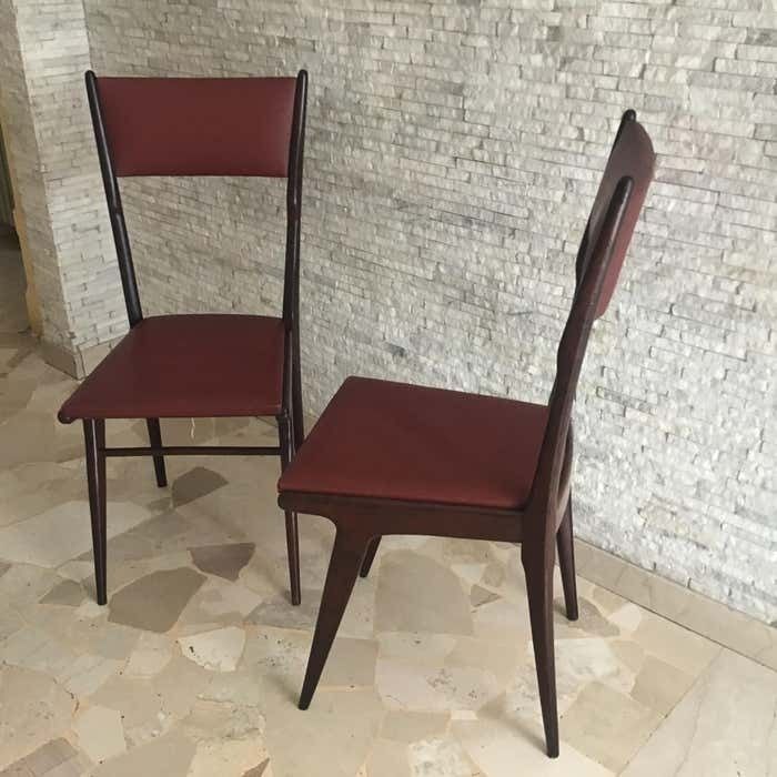 Ico Parisi Chair Beech Wood Upholstered In Teak 1950 Italy photo buy
