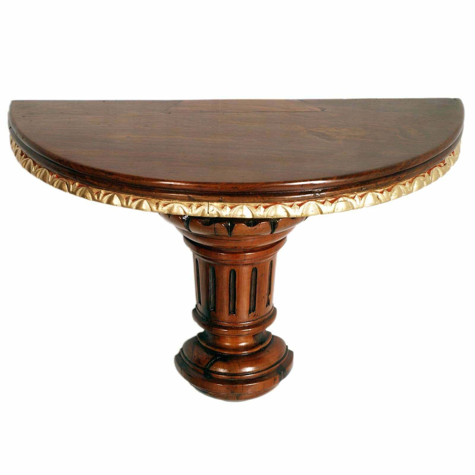 18th Century Renaissance Console Shelf, Hand Carved Walnut, Gilt Edging photo furniture
