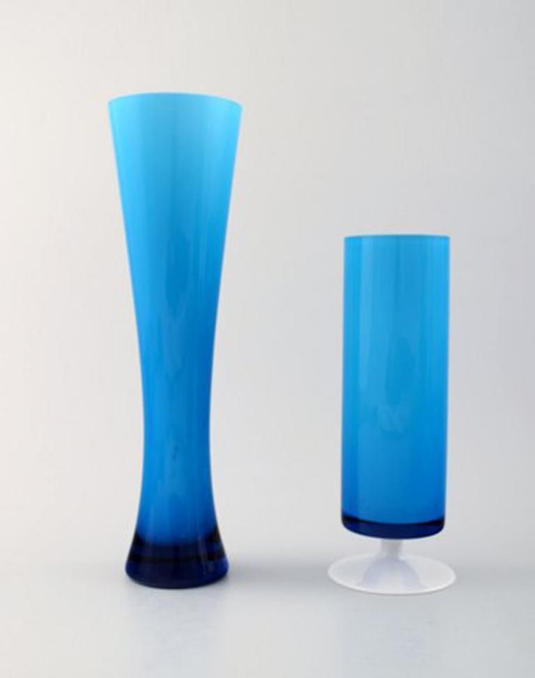 Collection Of Swedish Art Glass, Five Turquoise Vases In Modern Design photo furniture