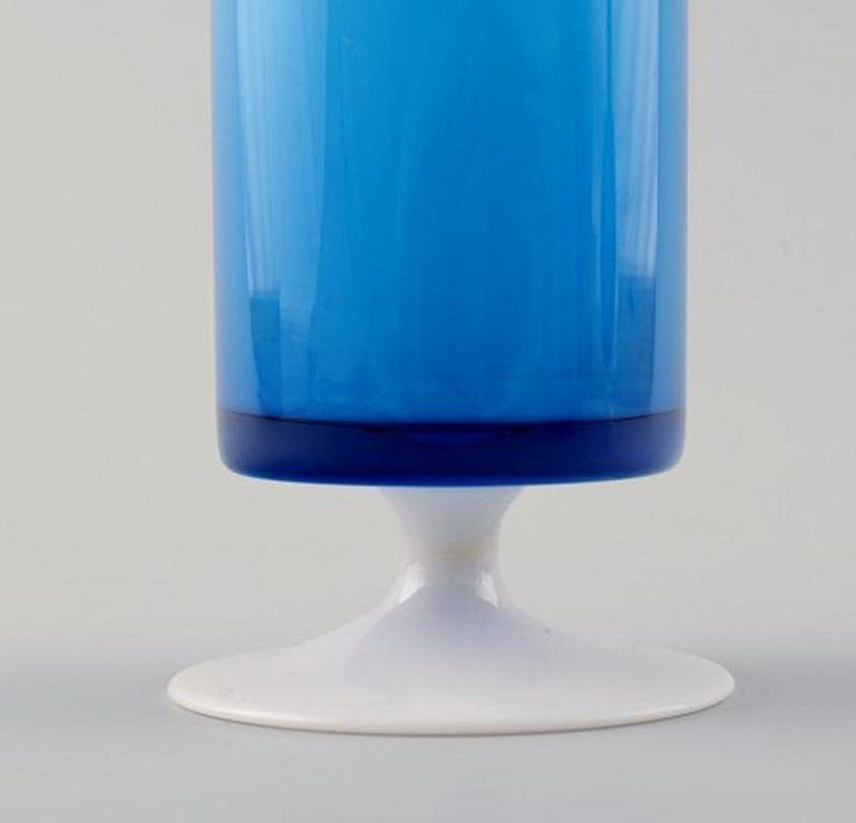 Collection Of Swedish Art Glass, Five Turquoise Vases In Modern Design photo for sale