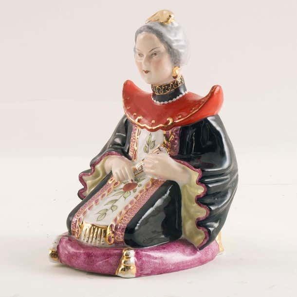 Antique Brazilian Signed Vieira De Castro Rio Porcelain Chinese Noble Figure photo furniture