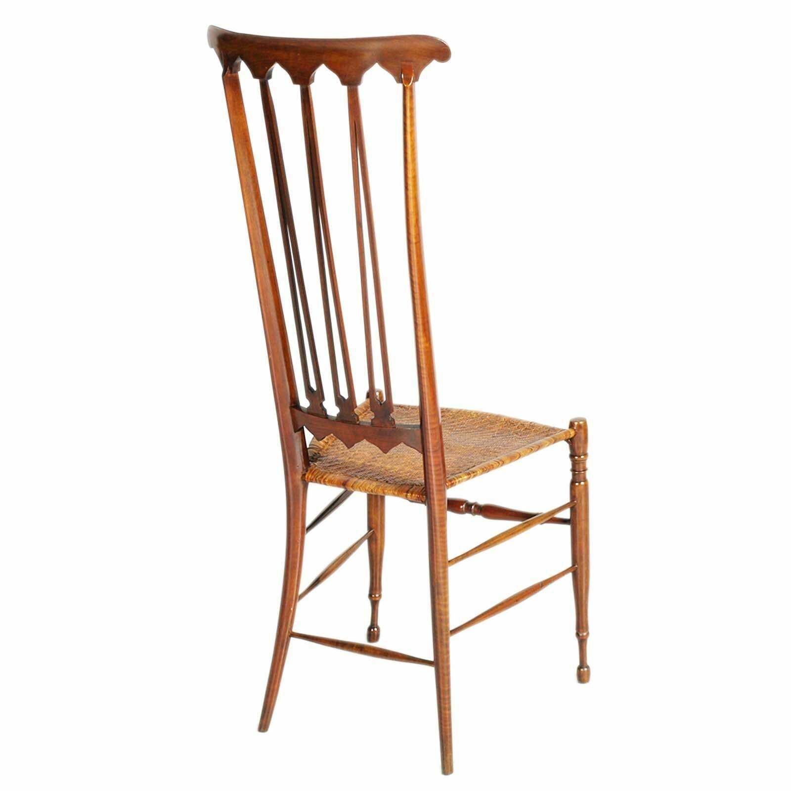 Iconic Mid Centuryp Pair High Back Chairs By Gio Ponti Per Sac, All Originals