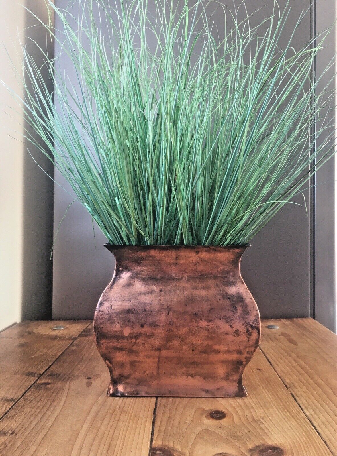 Antique Arts & Crafts / Art Nouveau Country House Solid Copper Planter Plant Pot photo furniture
