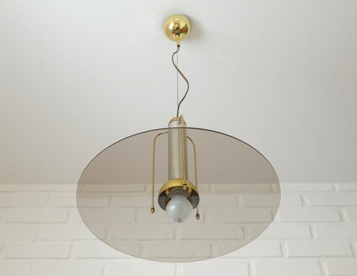 Vintage Pendant Light / Spage Age / Hanging Lamp / Minimalist Chandelier / Mid Century Modern / Post Modern Light Fixture photo for sale