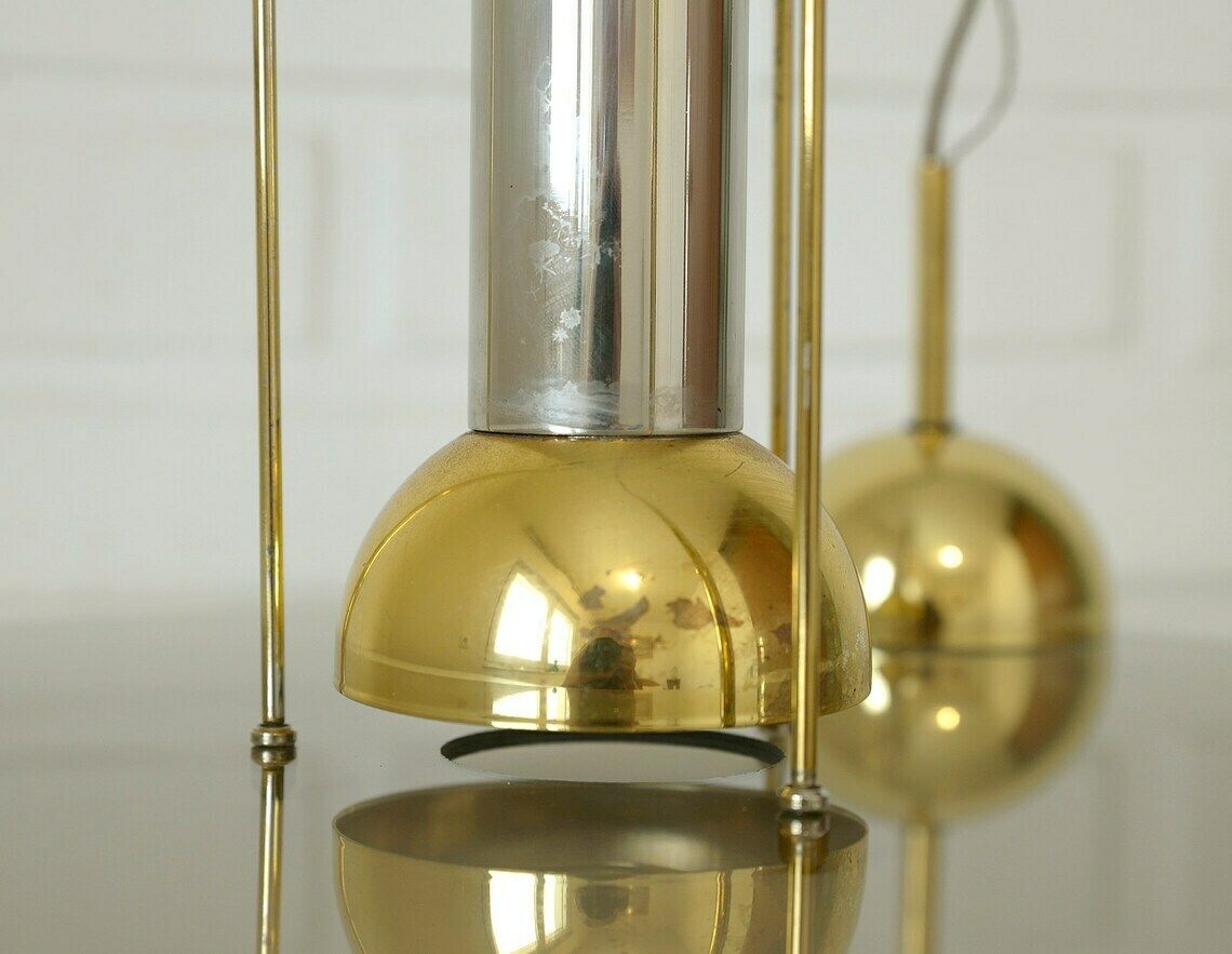 Vintage Pendant Light / Spage Age / Hanging Lamp / Minimalist Chandelier / Mid Century Modern / Post Modern Light Fixture photo vintage