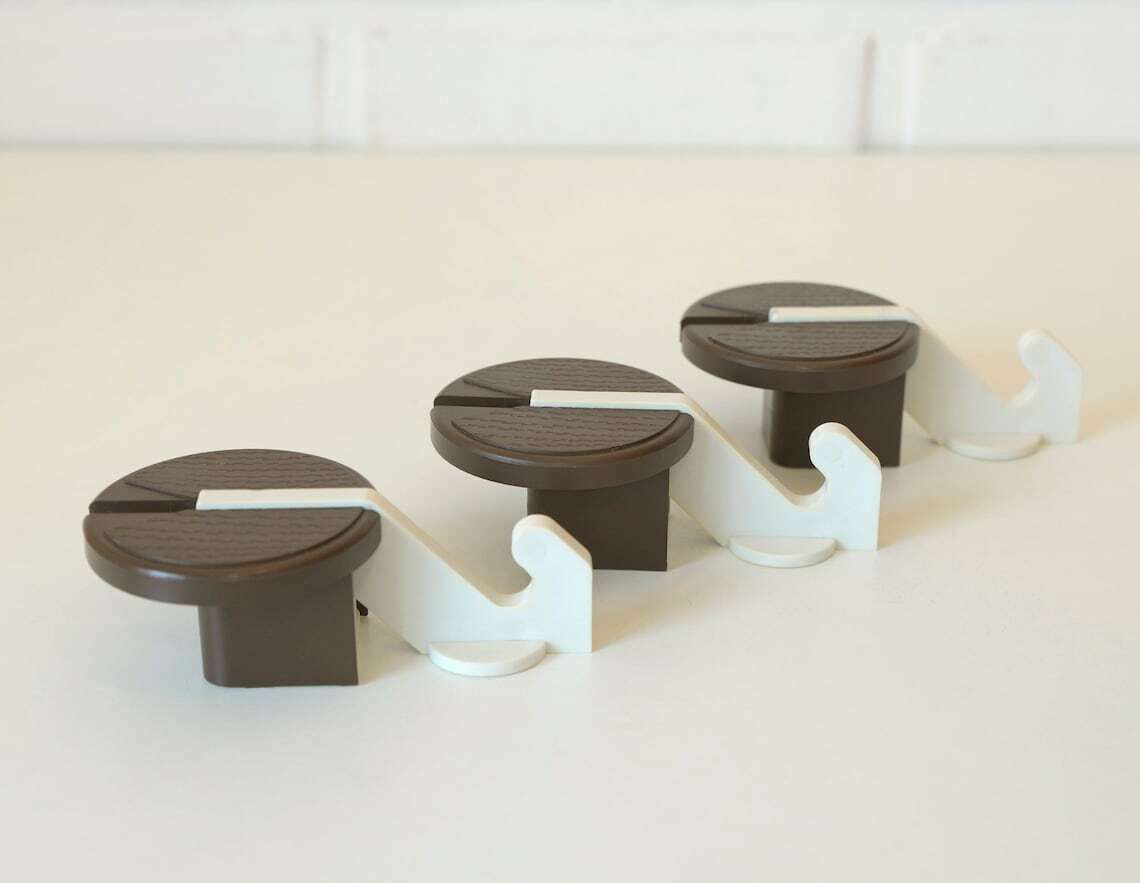 Vintage Plastic Hangers / Space Age / Mind Century Modern / Wall Coat Rack / Retro Hooks From 1980's photo furniture