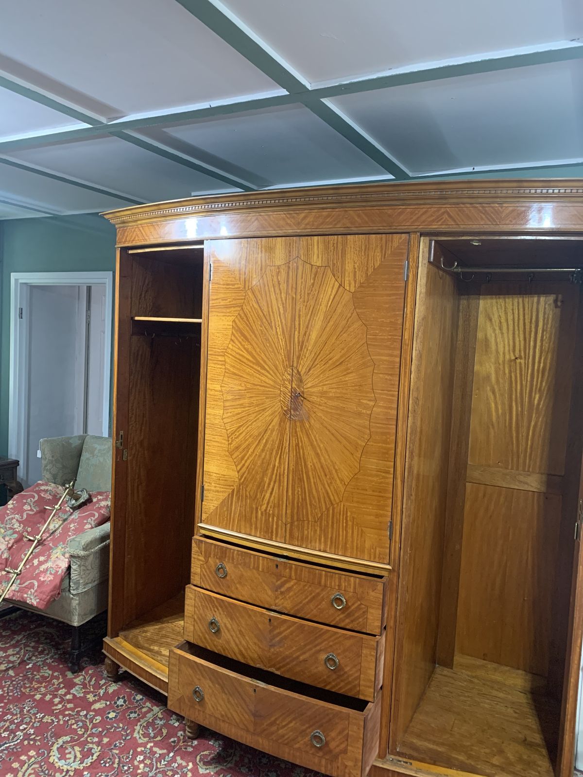 A Quality Satinwood Edwardian Wardrobe photo 1875.0