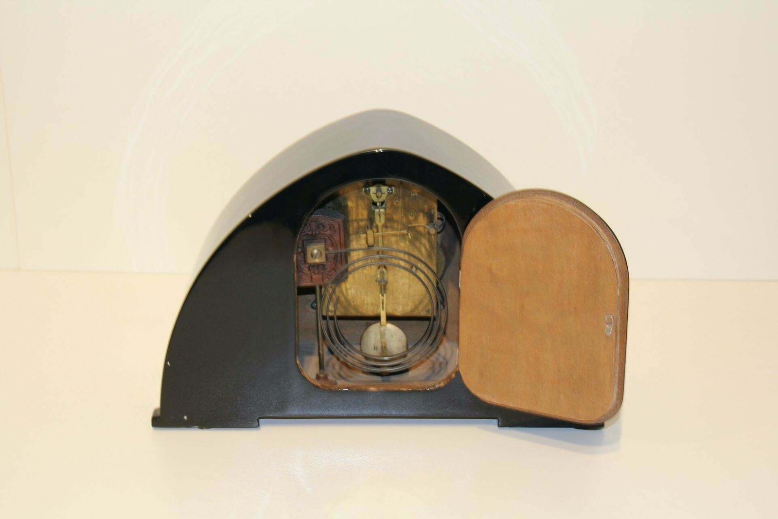 Art Deco Table Clock, Makassar And Nickel, Netherlands, Circa 1925 photo furniture