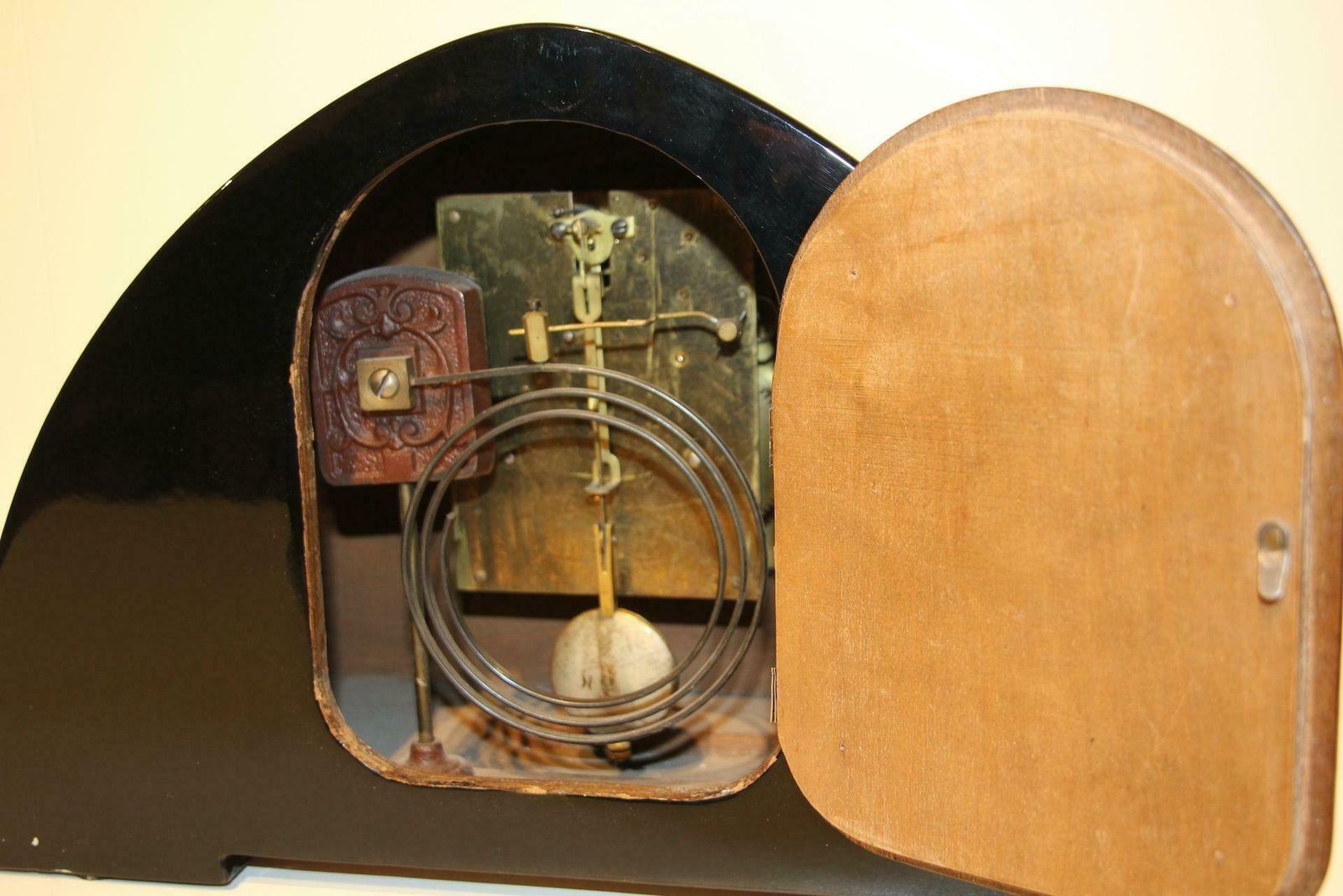photo for sale Art Deco Table Clock, Makassar And Nickel, Netherlands, Circa 1925