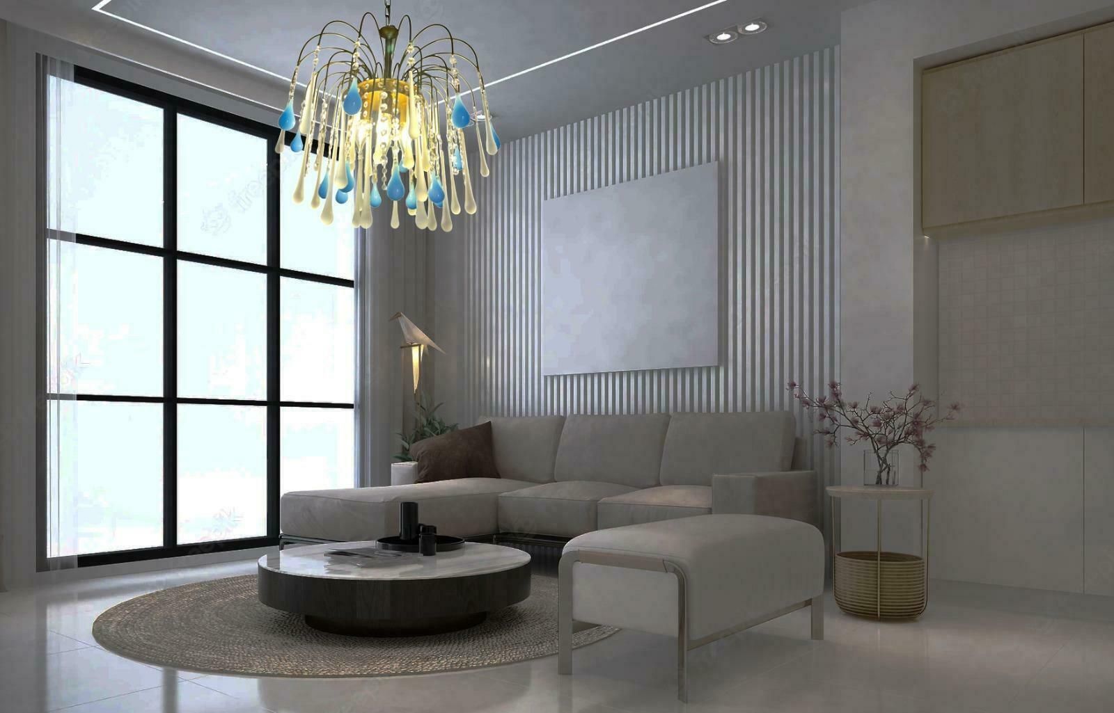 Elegant Italian Chandelier, "South Beach". Murano photo furniture