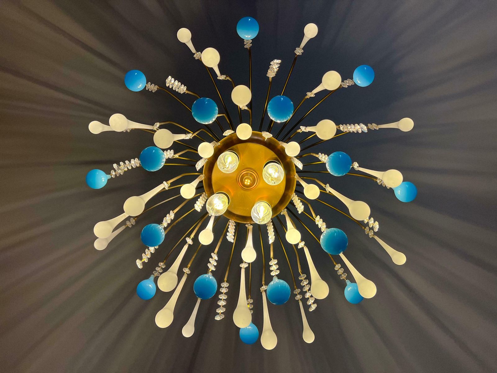 Elegant Italian Chandelier, "South Beach". Murano photo Lighting