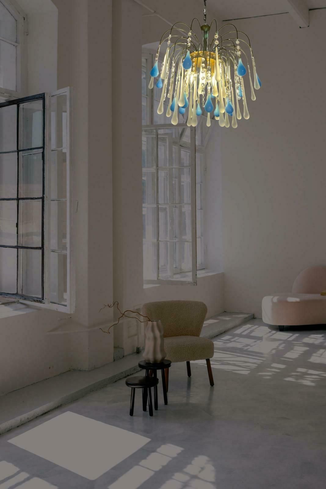 Lighting Elegant Italian Chandelier, "South Beach". Murano photo