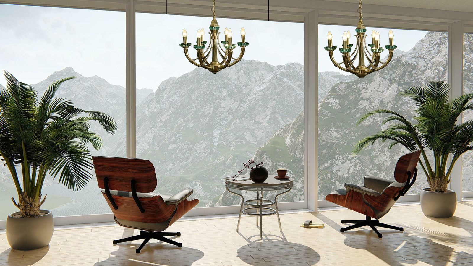 photo vintage Pair Rare "Luxuria" Italian Chandeliers Fontana Arte Style, 1960s