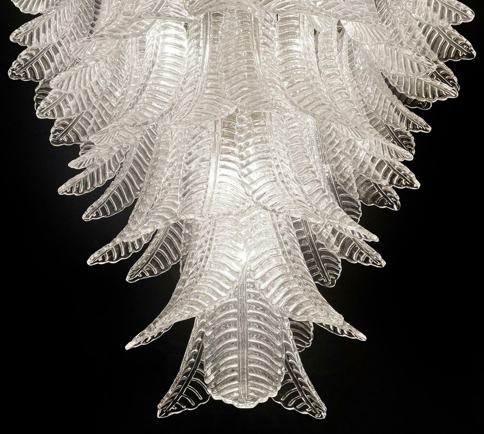 photo for sale Huge Italian Murano Felci Glass Chandelier   75 Clear Glasses