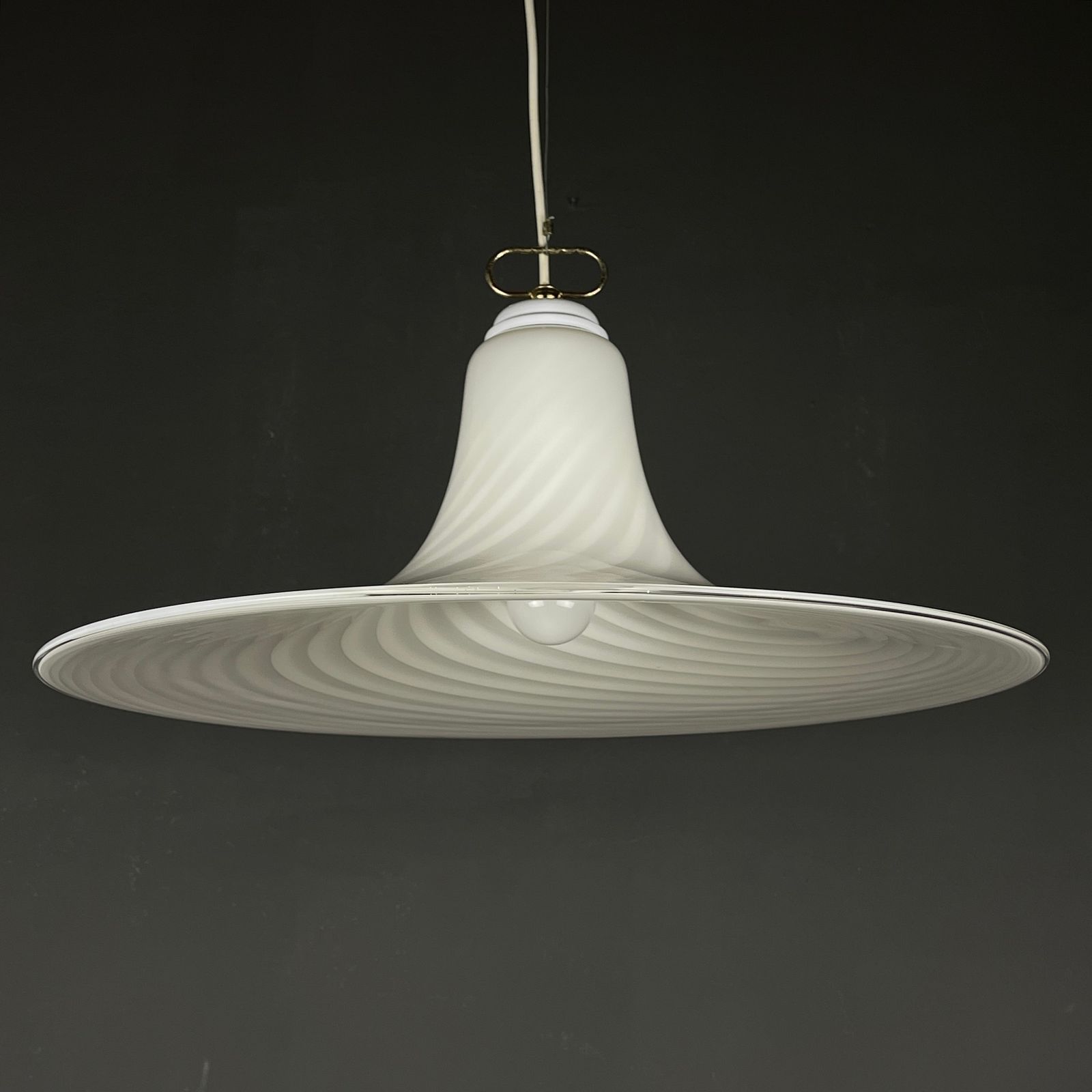 Classic Swirl Murano Glass Pendant Lamp Vetri Murano Italy 70s photo vinterior