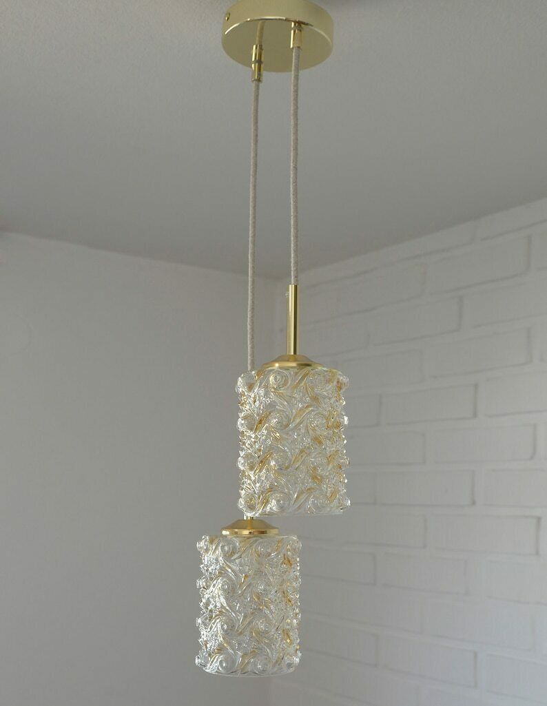 Vintage Pendant Light / Gold Hanging Lamp / Redesign Cascade Ceiling Light / Mid Century Modern / Light Fixture photo furniture