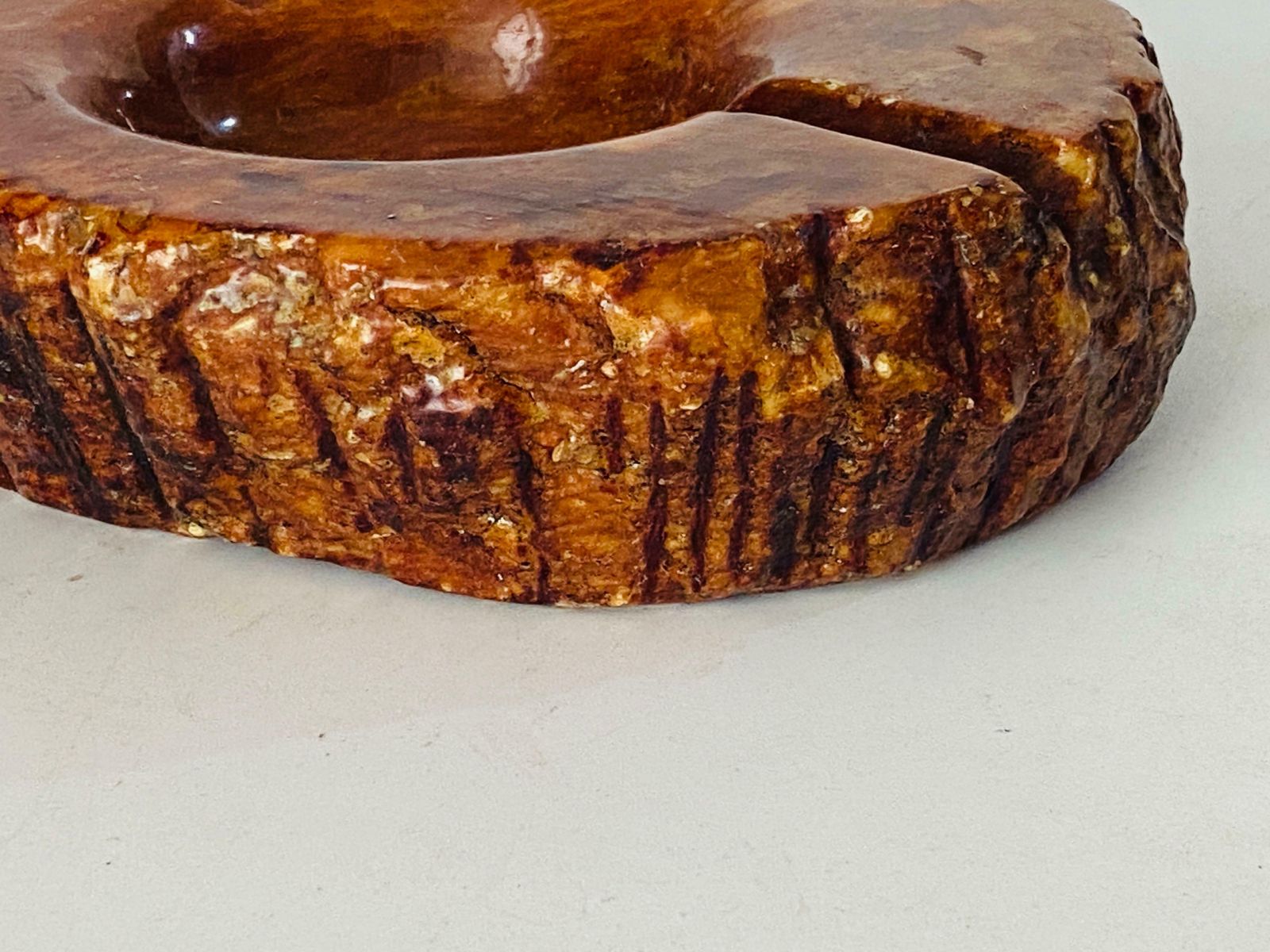 Large Ashtray Or Vide Poche In Marble Onyx In Flash Brown Colour Italy 1960 Us$381.76 photo 369.0