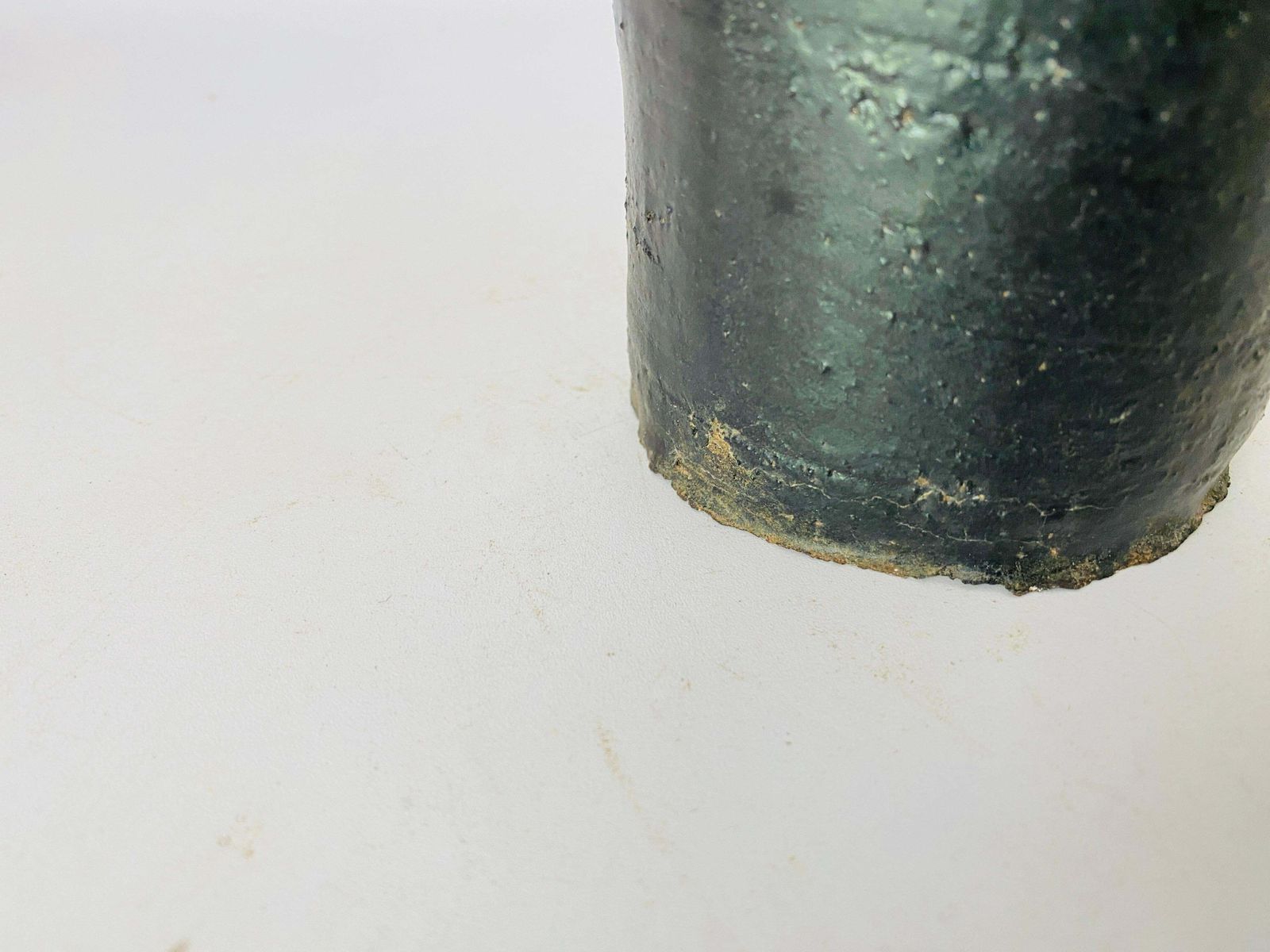 Black Classic Form Vase Smooth Iron Like Black Glaze France Circa 1970 photo vinterior