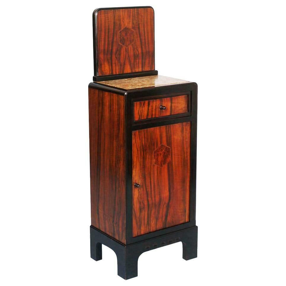 1920s Nightstand In Ebony Macassar And Ebonized Ebony, By Brugnoli Mobili Cantù