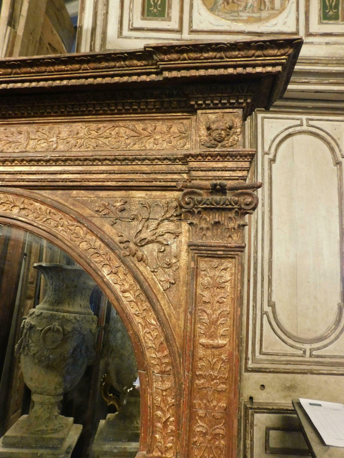Ancient Gilded And Carved Floor Mirror, 19th Century Italy photo 3336.0